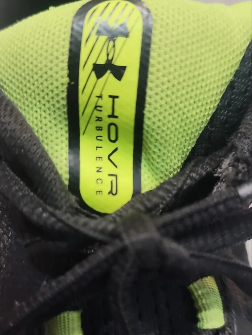 Under Armour Men’s Black Running Shoes with Neon Green Accents